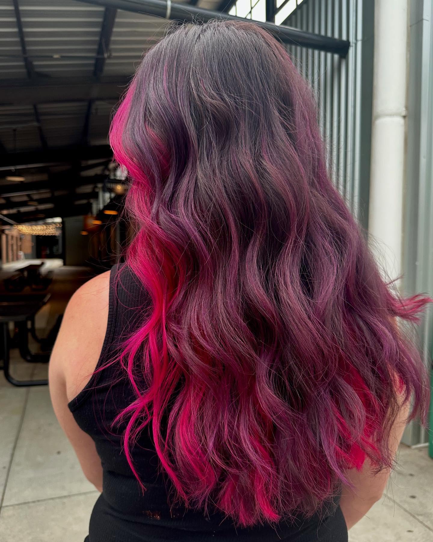 Purple and pink vivid extensions by Madison Richardson