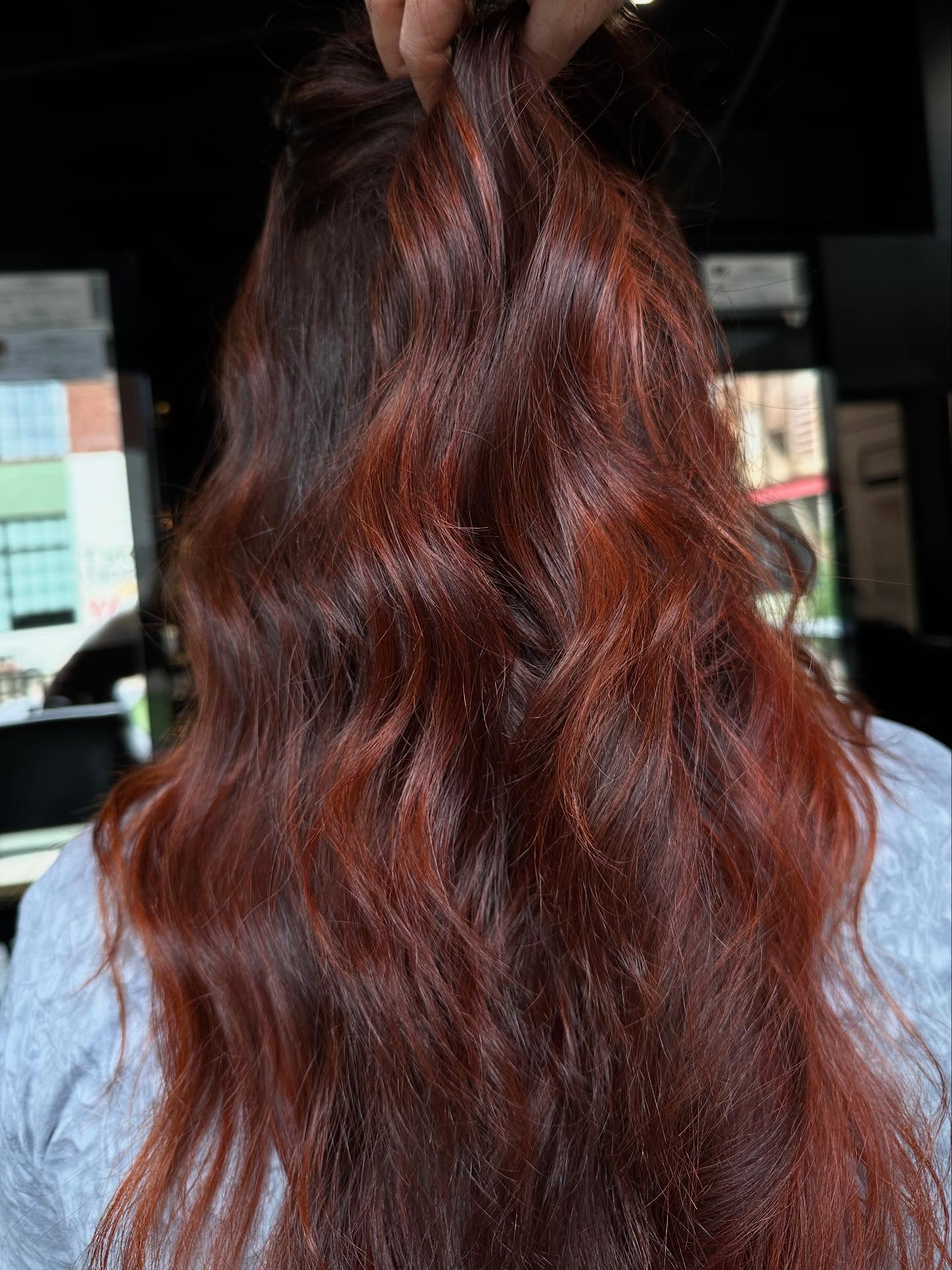 Red brunette dimensional color by Madison Richardson