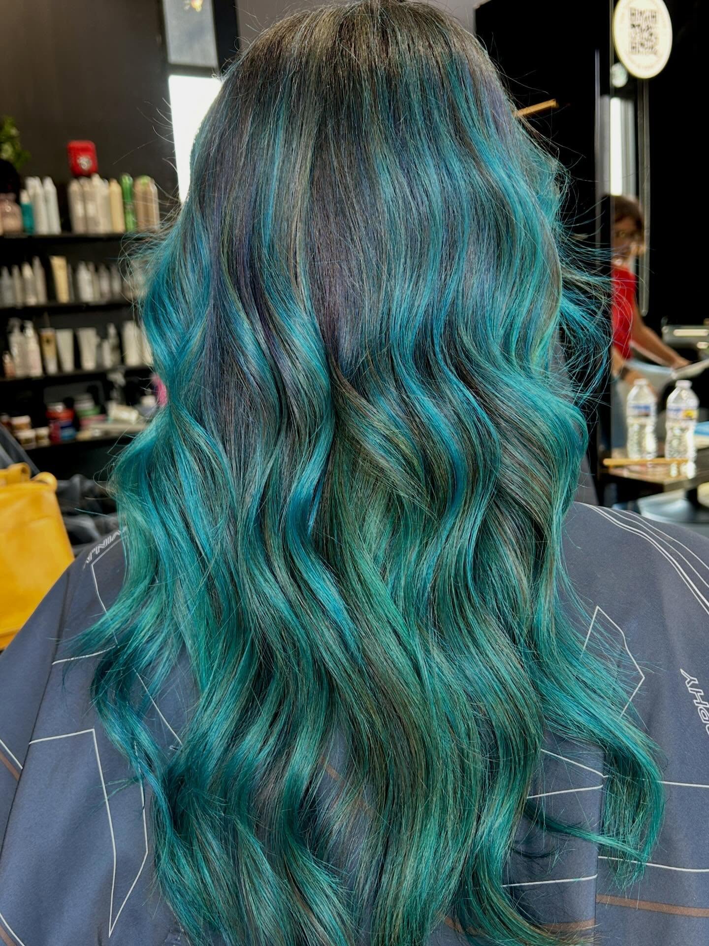 Teal vivid color by Mary Elizabeth Brooks